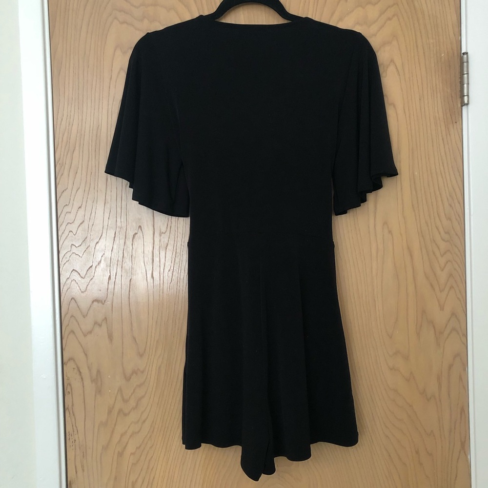 Express | Front Button Romper With Tie Waist Blac… - image 2